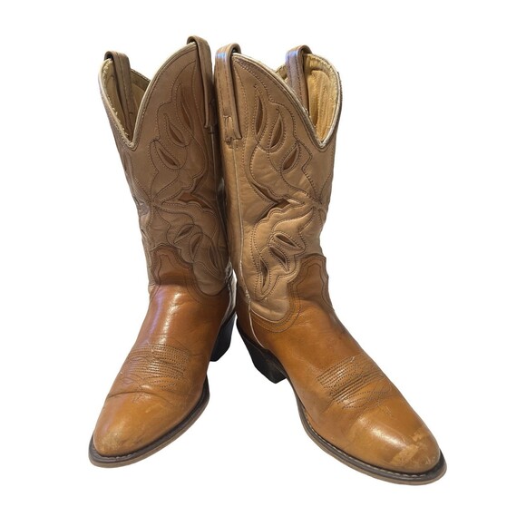 Acme Womens Size 5C Leather Two-Tone USA Made Cowboy Boots - Picture 3 of 11